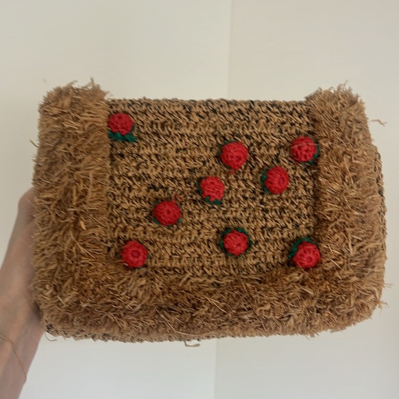 Zara strawberry straw raffia clutch bag - Picture 5 of 11